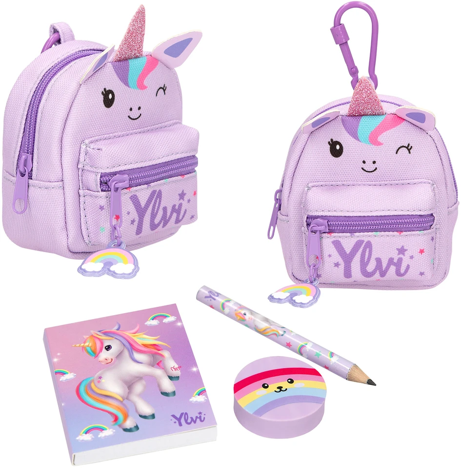 Ylvi - Kanceliarinė kuprinė Vienaragis - Rožinė ir Violetinė - Mini