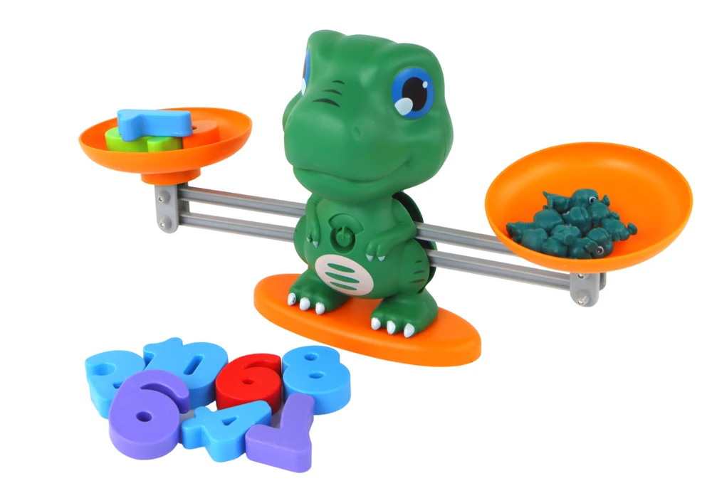 Lean Toys Matematinis Žaidimas Dinozauras su Svarstyklėmis