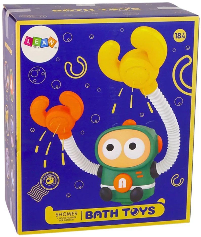 Vonios žaislas Krabas Lean Toys su dušu