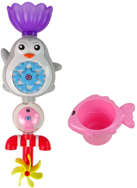 Vandens žaislas vaikams Lean Toys su pingvinu ir gėle