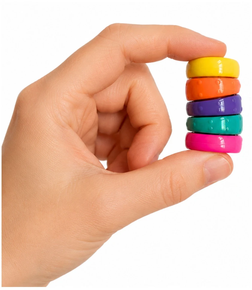 Lean Toys Sensorinis žaislas vaikams 'Vaivorykštės besisukantys ratai'