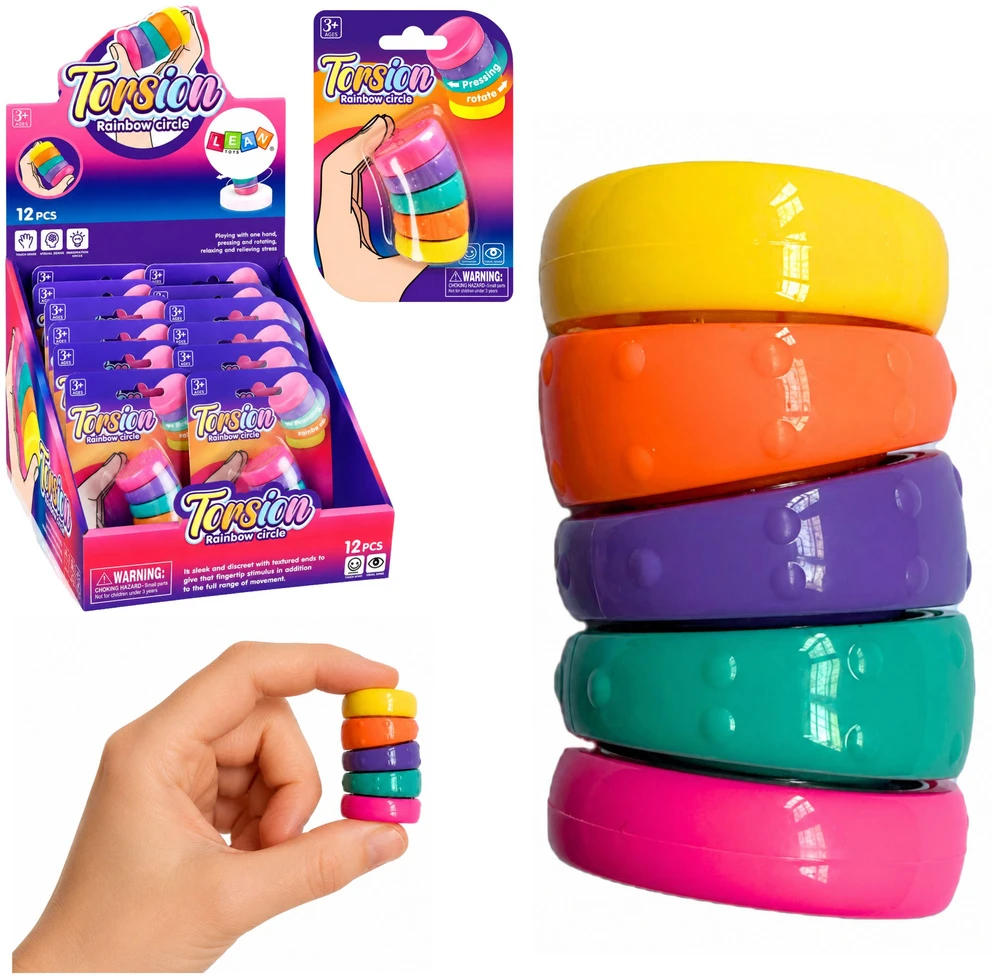 Lean Toys Sensorinis žaislas vaikams 'Vaivorykštės besisukantys ratai'