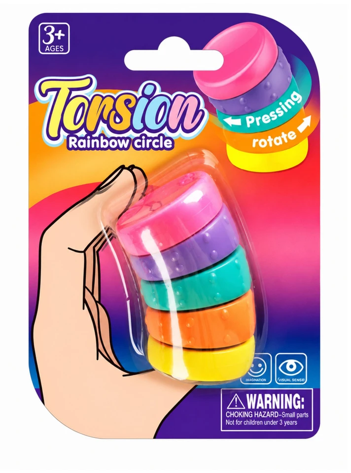 Lean Toys Sensorinis žaislas vaikams 'Vaivorykštės besisukantys ratai'