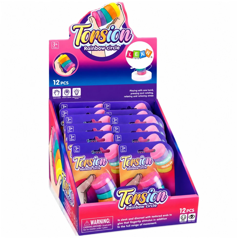 Lean Toys Sensorinis žaislas vaikams 'Vaivorykštės besisukantys ratai'