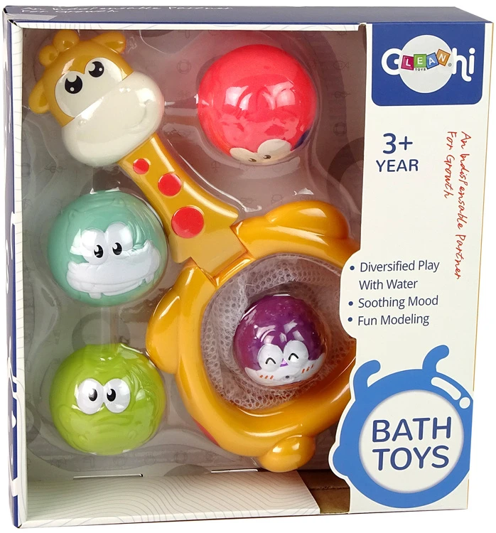 Vonios žaislų rinkinys Lean Toys su mini krepšinio žaidimu