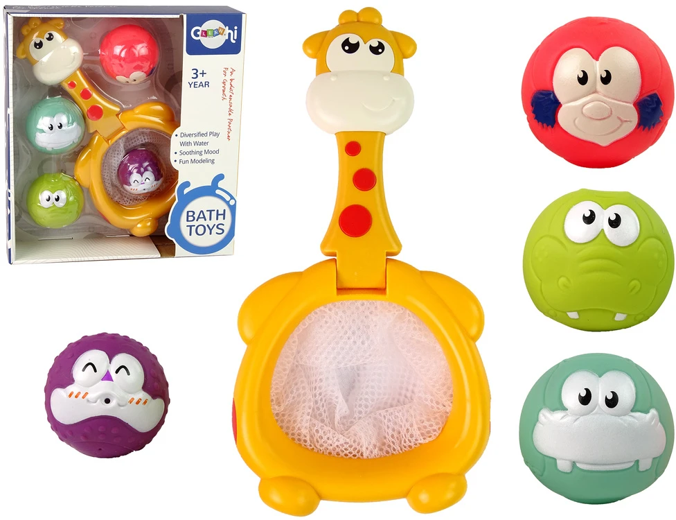 Vonios žaislų rinkinys Lean Toys su mini krepšinio žaidimu