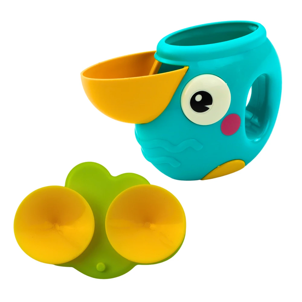 Lean Toys Spalvingas žirafos formos vonios žaislas su siurbtukais