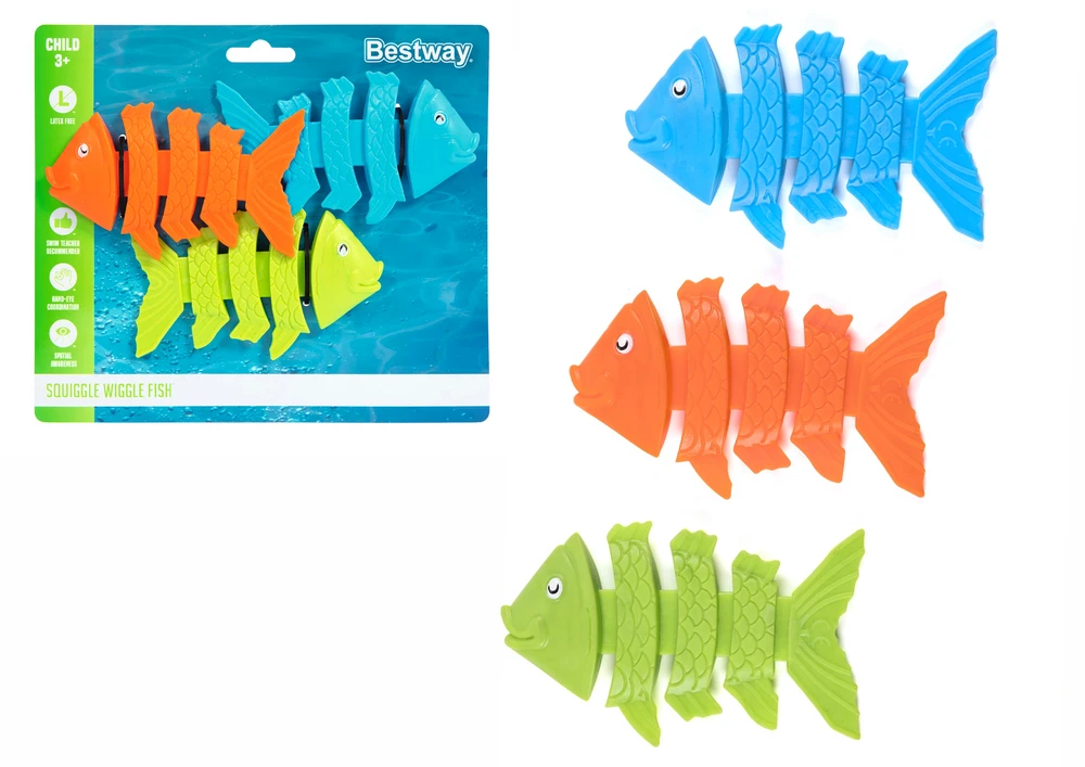 Nardymo žaislų rinkinys Bestway Squiggle Wiggle Fish
