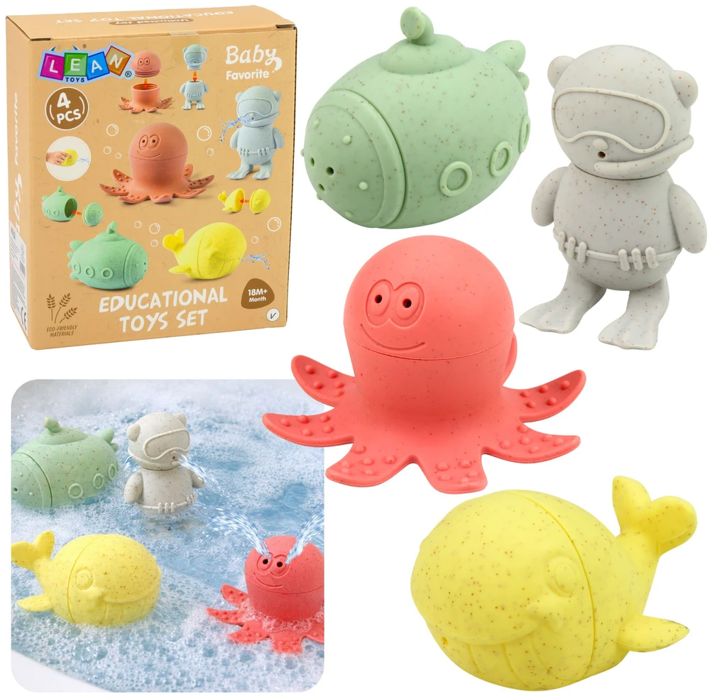 Lean Toys Vonios žaislai 4 vnt.