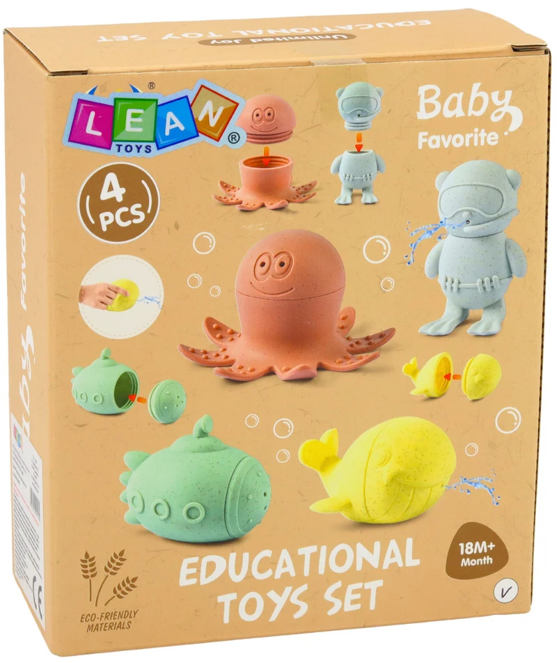 Lean Toys Vonios žaislai 4 vnt.