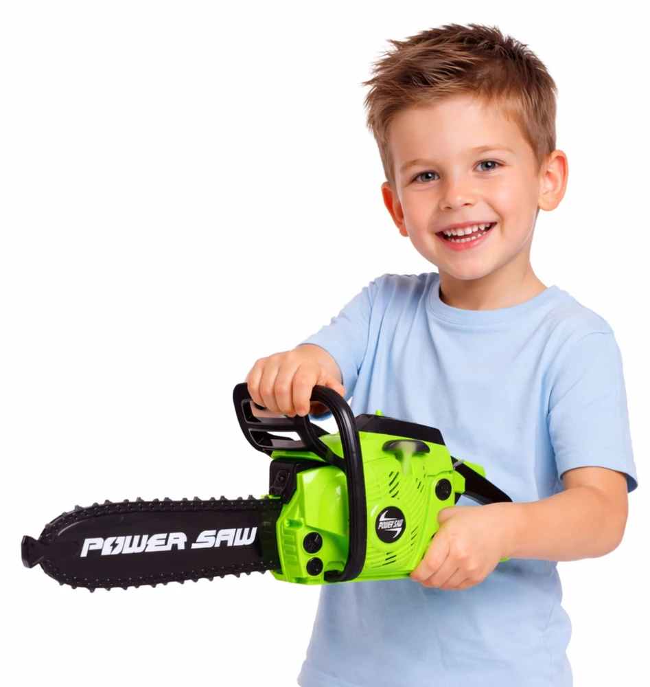 Lean Toys Žaislinis grandininis pjūklas žalias
