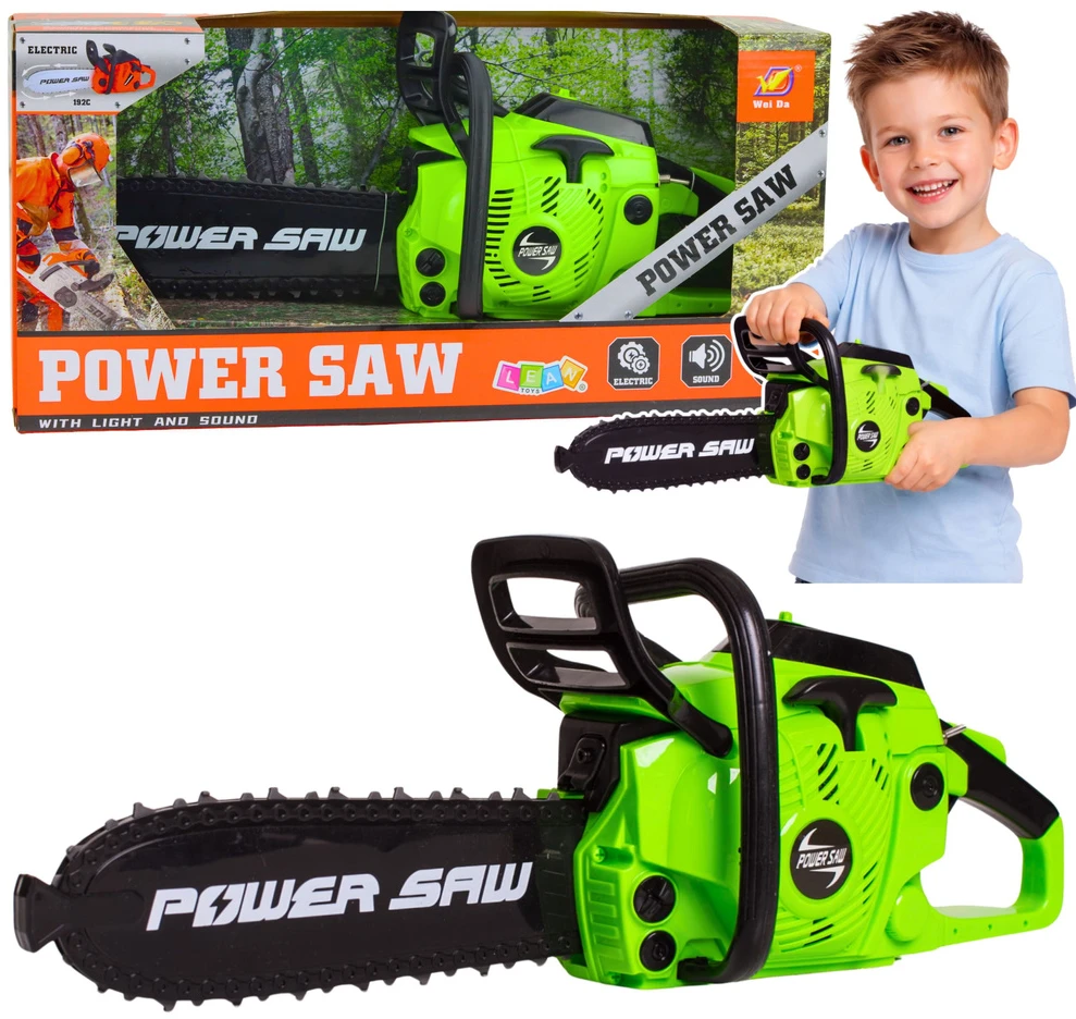 Lean Toys Žaislinis grandininis pjūklas žalias