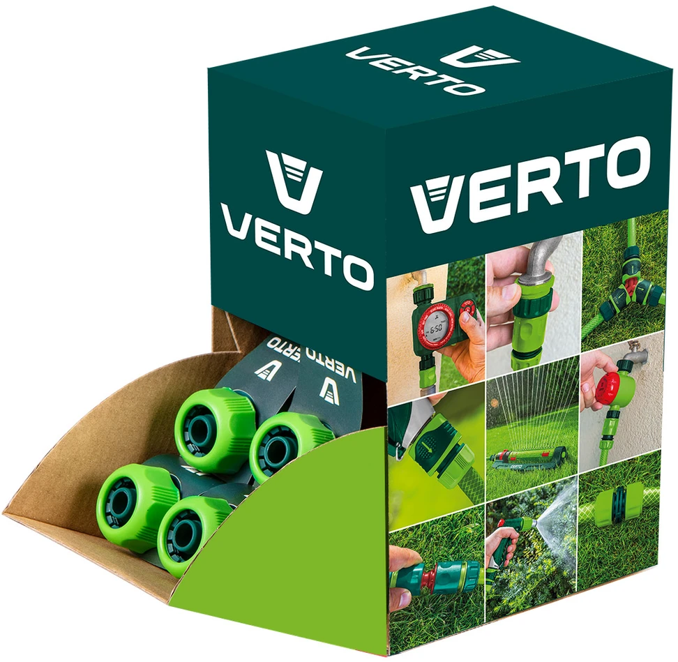 Verto Złączka 1/2"-5/8" dvigubos medžiagos kiauryminė jungtis, 30 vnt., dėžutėje eksponavimui