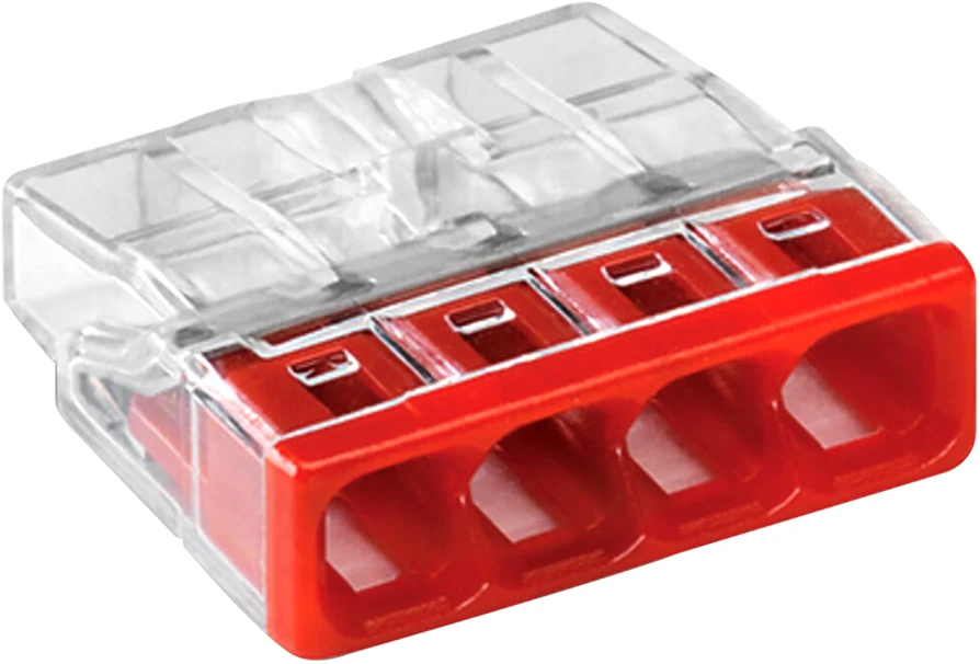 Złączka „Wago“ 4 takelių jungtis, modelis: 2273-204, nuo 0,5 iki 2,50 mm?, 5 vnt.