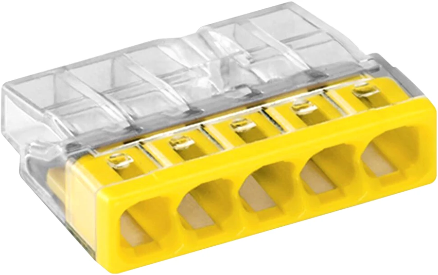 Orno Złączka „Wago“ 5 takelių jungtis, modelis: 2273-205, nuo 0,5 iki 2,50 mm², 10 vnt.