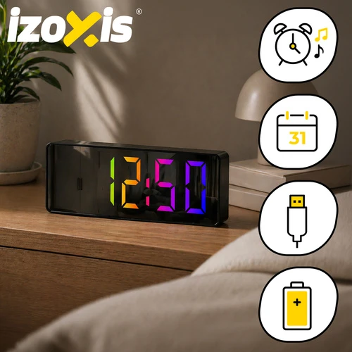 Žadintuvas - spalvotas LED laikrodis „Izoxis“