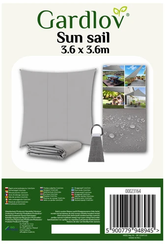 Sunshade sail 3.6x3.6m Gardlov 23164