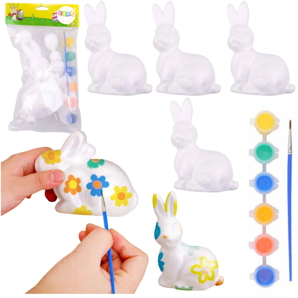Lean Toys Zajączki Velykiniai zuikučiai, putplasčio dažai, 4 vnt.
