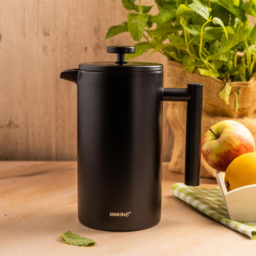 Zaparzacz Infuzeris, prancūziškas presas, 1 l, dvigubos sienelės, medinė rankena