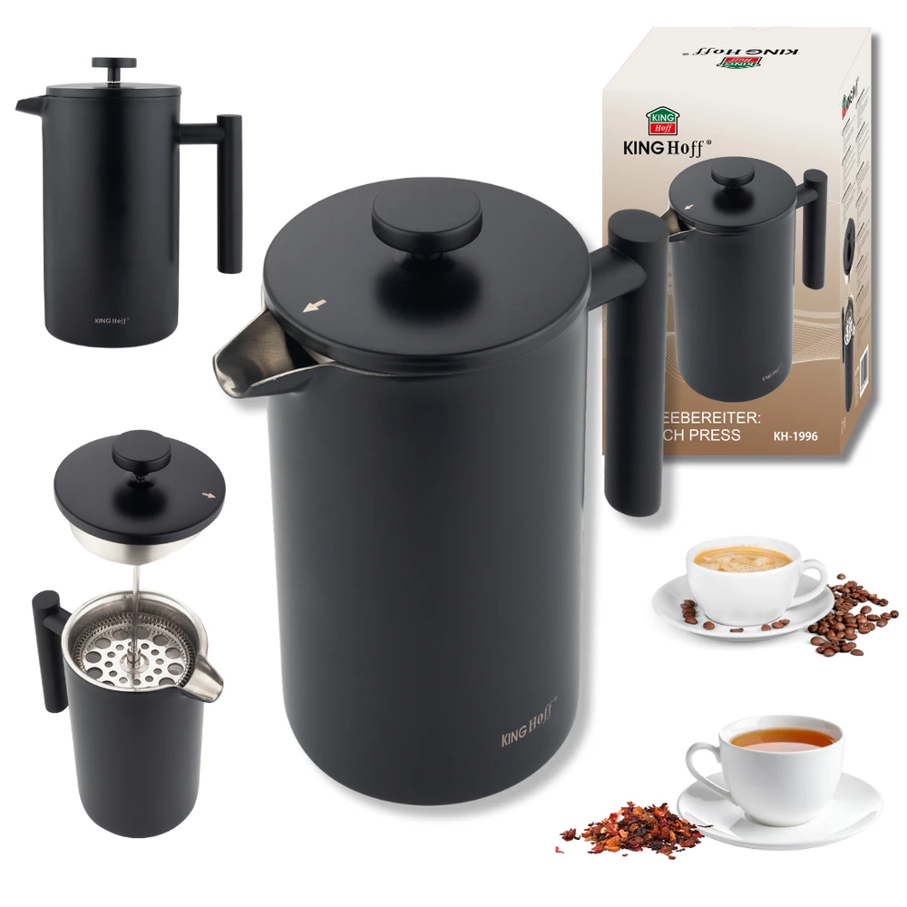 Zaparzacz Infuzeris, prancūziškas presas, 1 l, dvigubos sienelės, medinė rankena