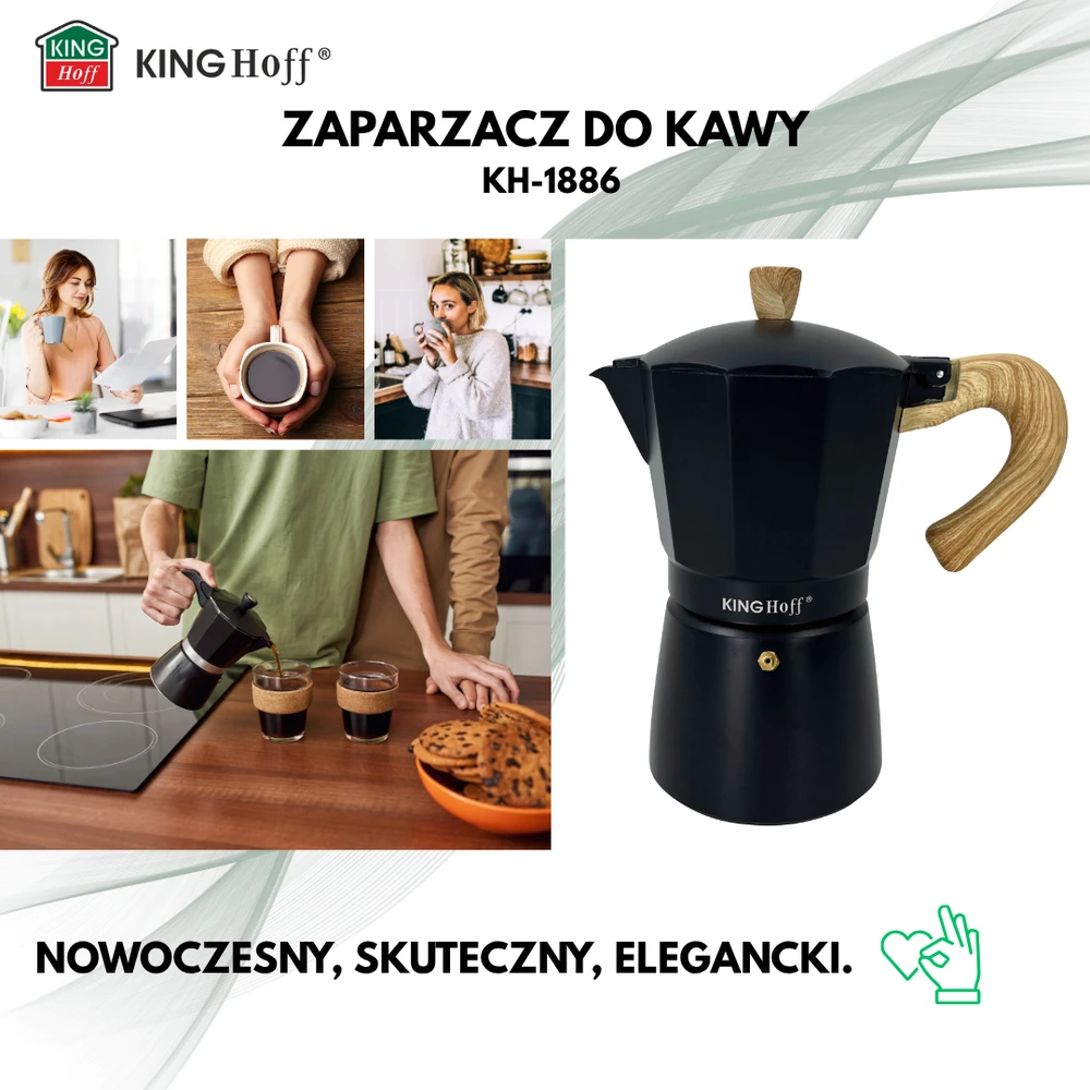 Zaparzacz King Hoff Kavos virimo aparatas KAVOS APARATAS 300ml KINGHOFF KH-1886 indukcinė viryklė