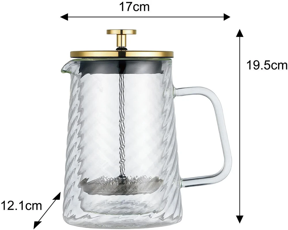 Zaparzacz Stūmoklinis kavos/arbatos virimo aparatas, stiklinis, 0,60 l, Klausberg, kb-7766