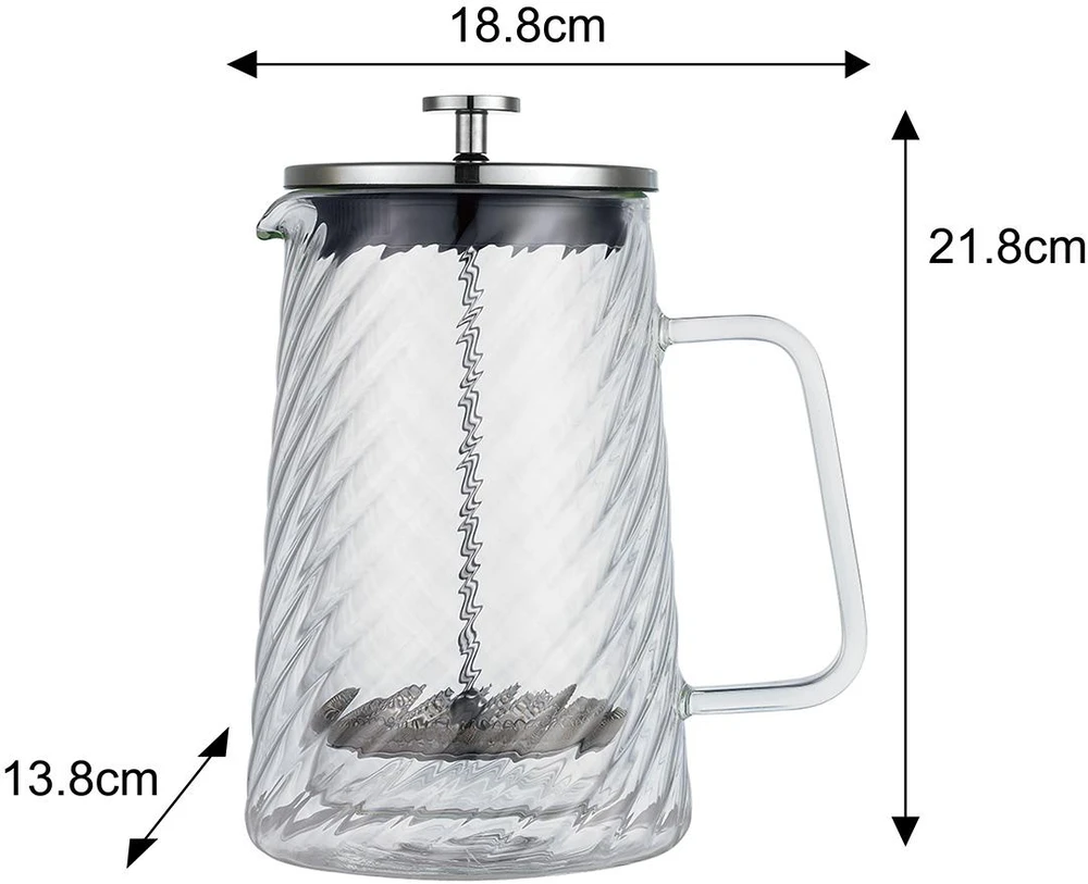 Zaparzacz Stūmoklinis kavos/arbatos virimo aparatas, stiklinis, 1 l, Klausberg, kb-7764