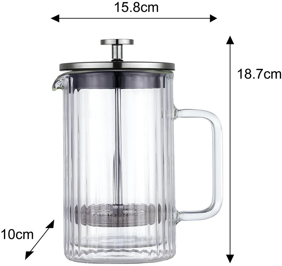 Zaparzacz Stūmoklinis kavos/arbatos virimo aparatas, stiklinis, 0,60 l, Klausberg, kb-7757