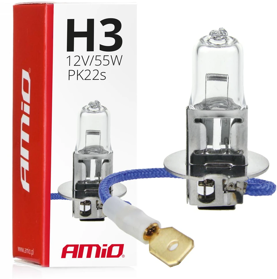 Halogeninė lemputė H3 12V 55W UV filtras (E8) amio-01478
