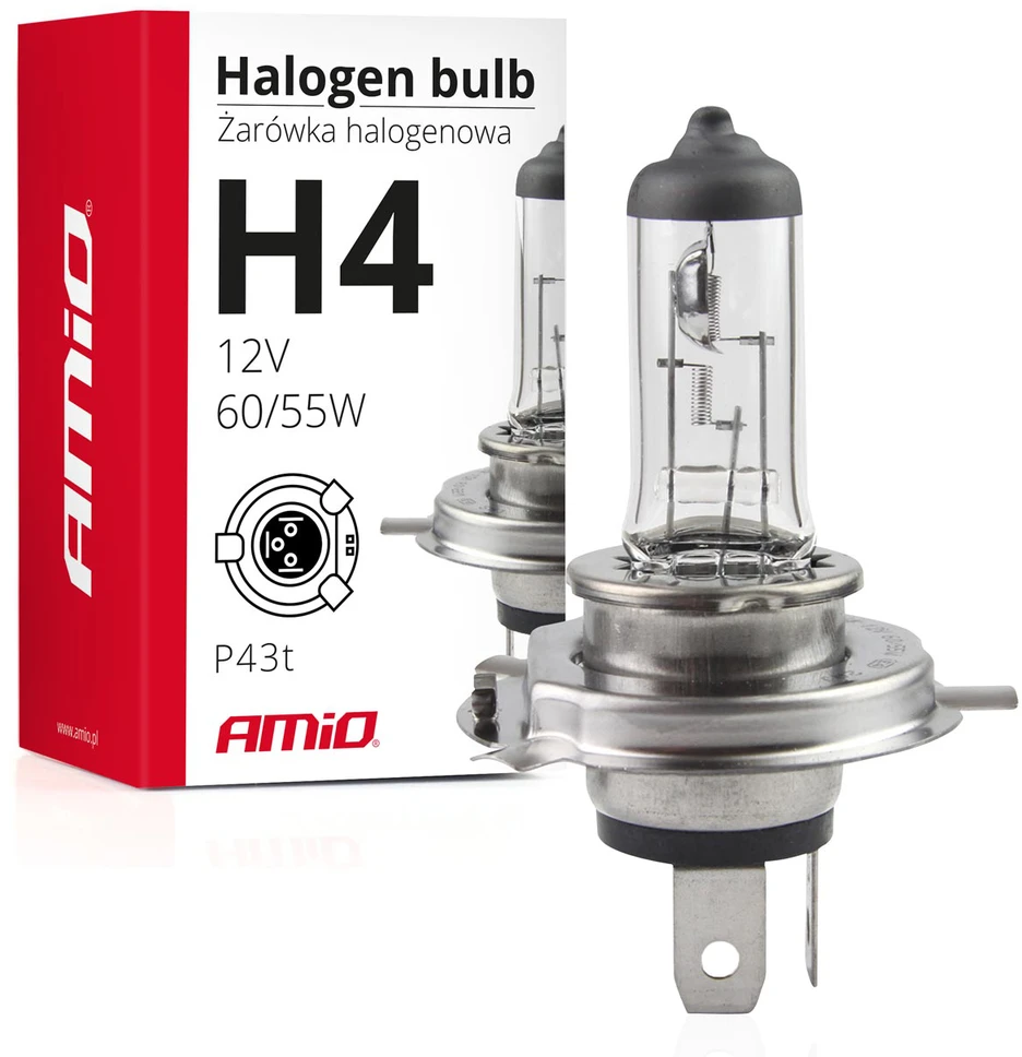 Halogeninė lemputė H4 12V 60/55W UV filtras (E8) amio-01268