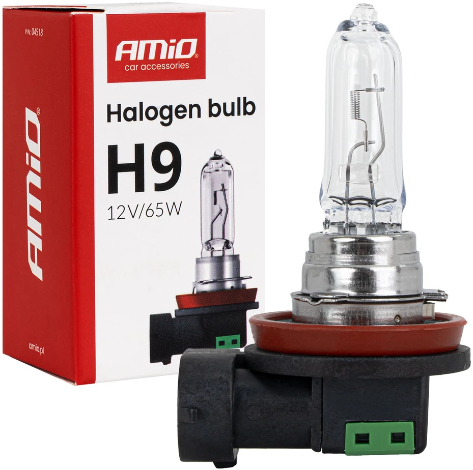 Halogeninė lemputė H9 12V 65W PGJ19-5 amio-04518
