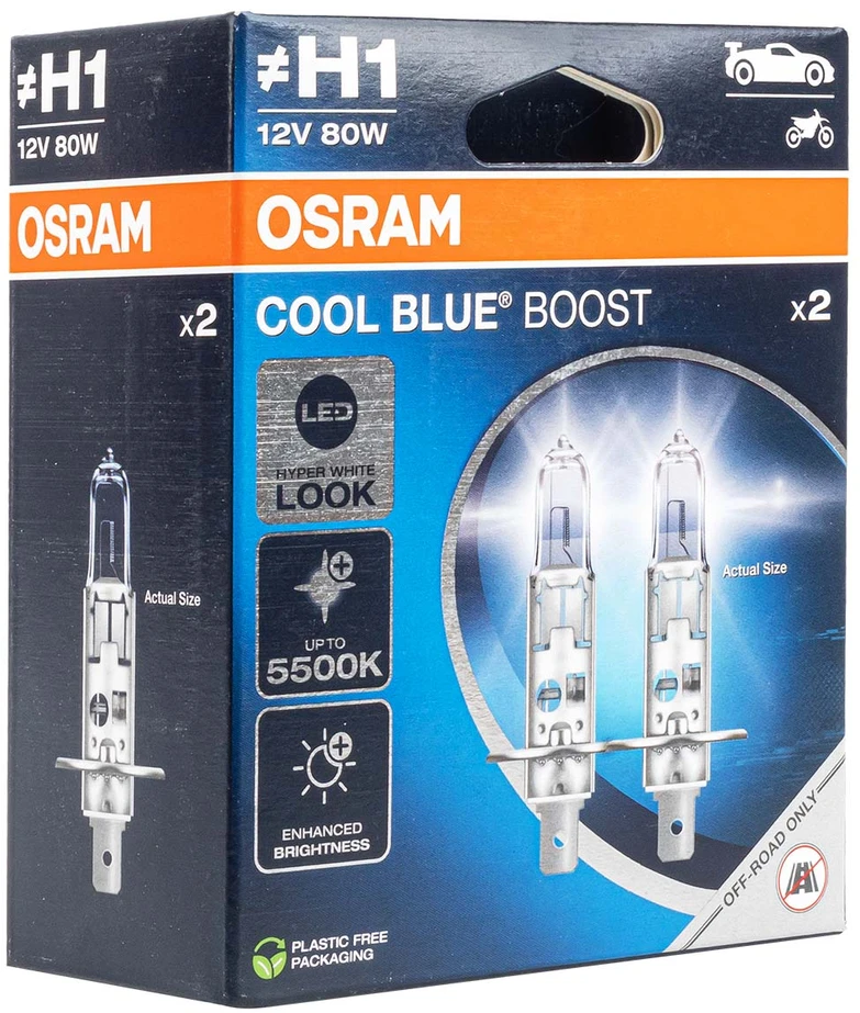Żarówka Osram lemputės H1 80W Cool Mėlyna BOOST 5500K, 62150CBB-HCB