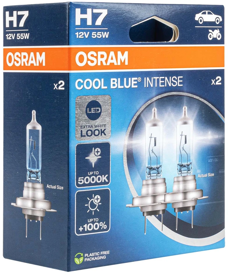 Osram lemputės, H7, COOL Mėlynas Intense,NextGen, 5000K, 55W 64210CBN
