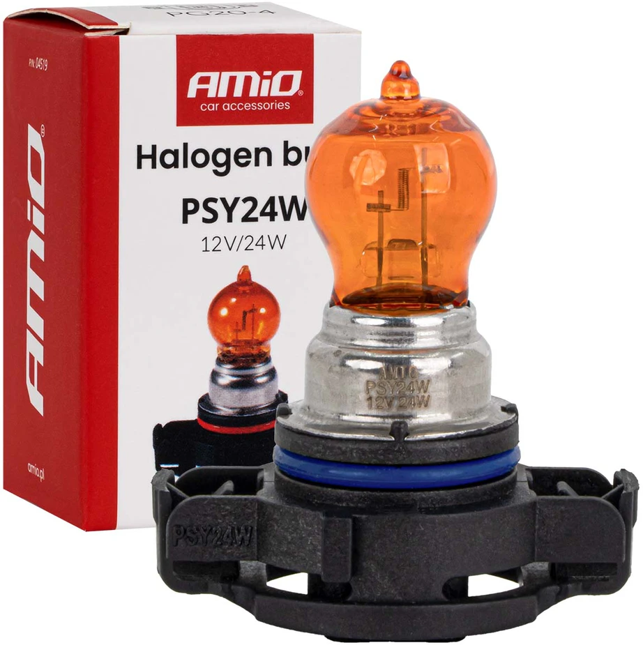 Halogeninė lemputė psy24w 12v 24w PG20-4 gintaro spalvos amio-04519