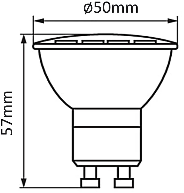 „Maclean“ LED lemputė, GU10, 7 W, 220–240 V, 50/60 Hz, šiltai balta, 3000 K, 490 liumenų, MCE437 WW