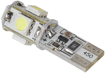 Vipow Żarówka T10 LED automobilio lemputė (Canbus) - 5x SMD5050, balta