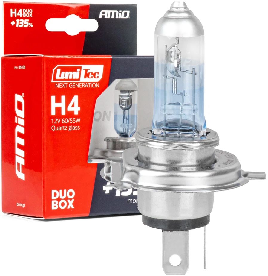 Halogeninės lemputės H4 12V 60/55W „Lumitec“ naujos kartos +135% duo amio-04404
