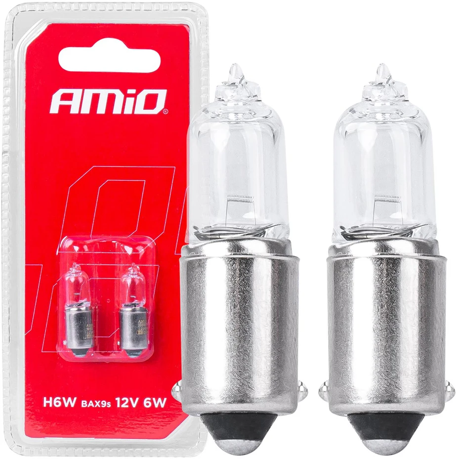 Halogeninės lemputės H6W 12V 6W BAX9S 2vnt. blisterinėje pakuotėje amio-03355
