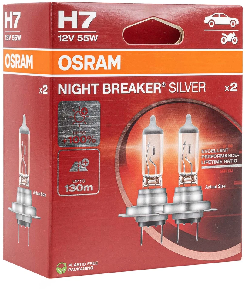 OSRAM NIGHT BREAKER Sidabrinis H7 64210NBS HCB 2V