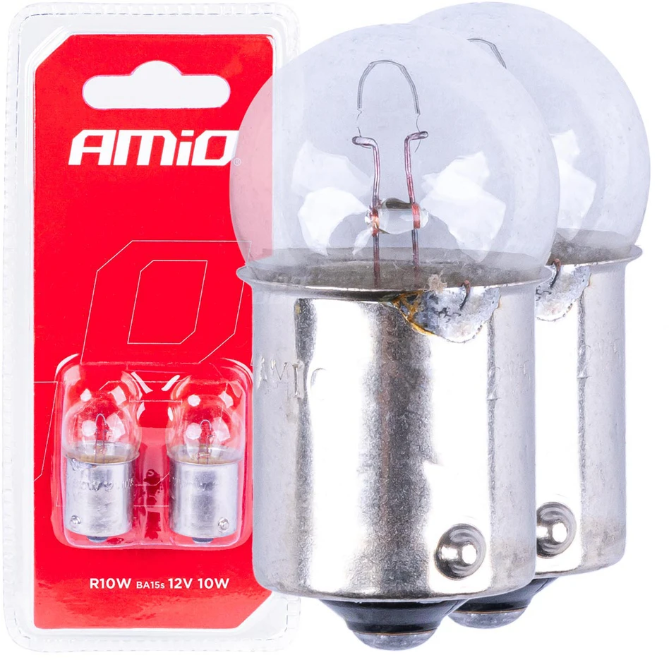 Halogeninės lemputės R10W BA15S 12V 2vnt. blisterinėje pakuotėje amio-03350