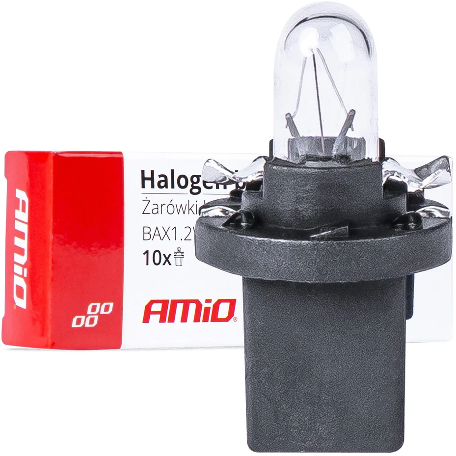 Halogeninės lemputės T5 B8.5D 12V BAX1.2W 10 vnt. amio-03371