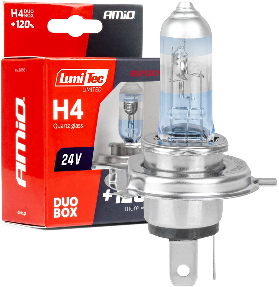 Halogeninės lemputės H4 24V 75/70W „Lumitec Limited“ +120% „Duo Amio-04951“