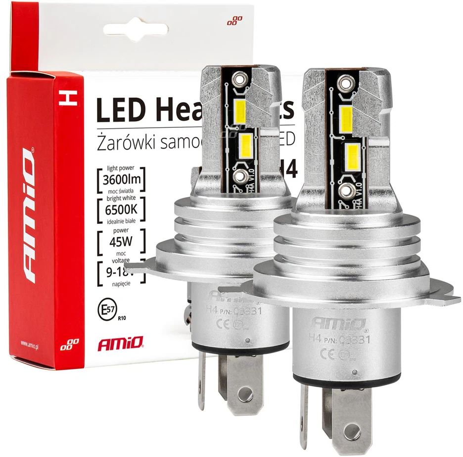 LED žibintų lemputės H-mini Series H4/H19 AMiO-03331