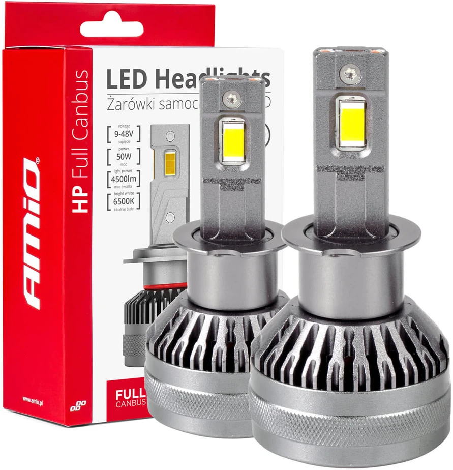 LED žibintų lemputės HP Series H3 12-24V 6500k AMIO-03672