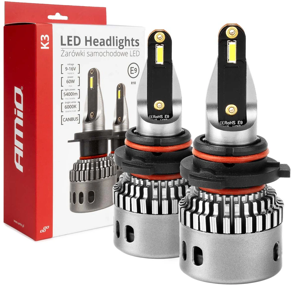 LED žibintų lemputės K3 Series HB4 9006 12V 6000K canbus AMIO-03688