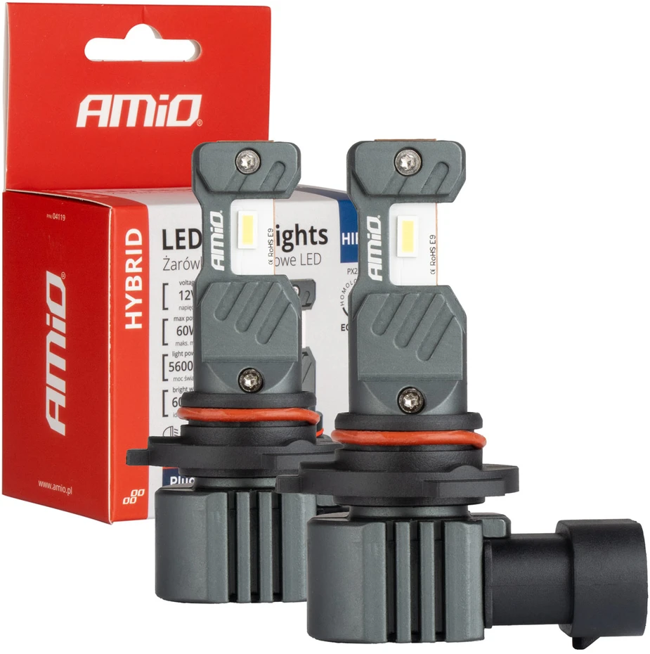 LED žibintų lemputės Hybrid series HIR2 6000K Canbus 60W, AMIO-04119