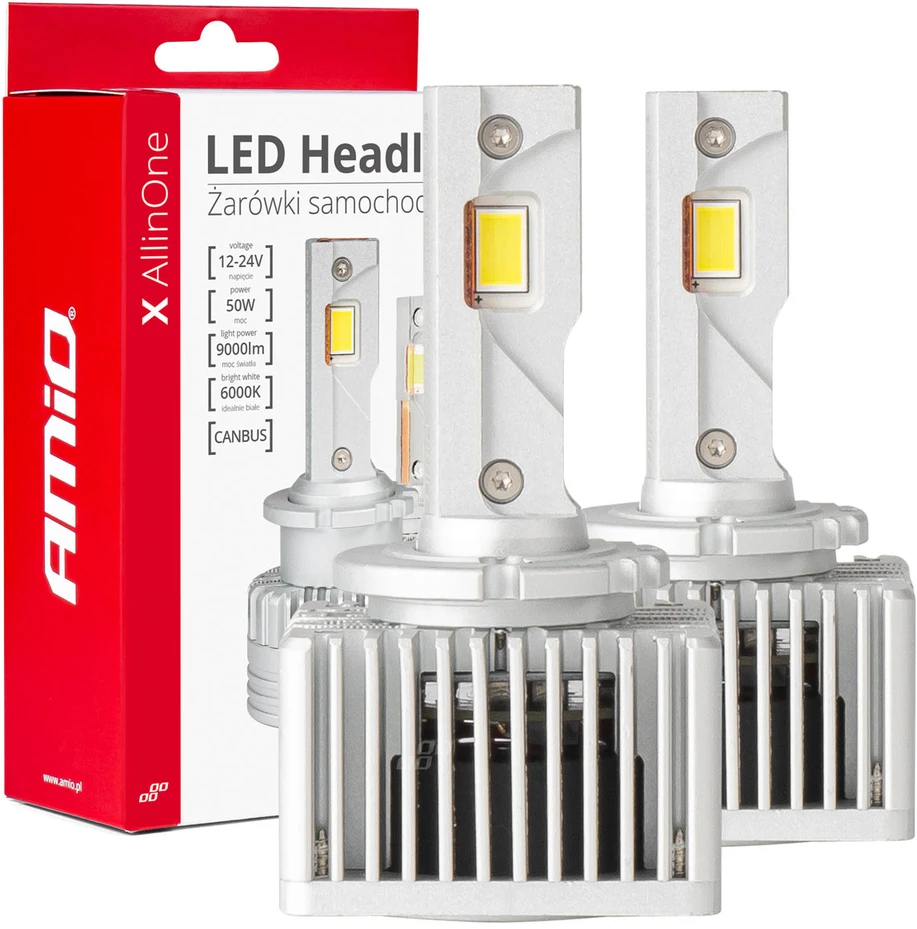 LED automobilių lemputės x serijos allinone d1s d3s d8s 6000k canbus amio-03669
