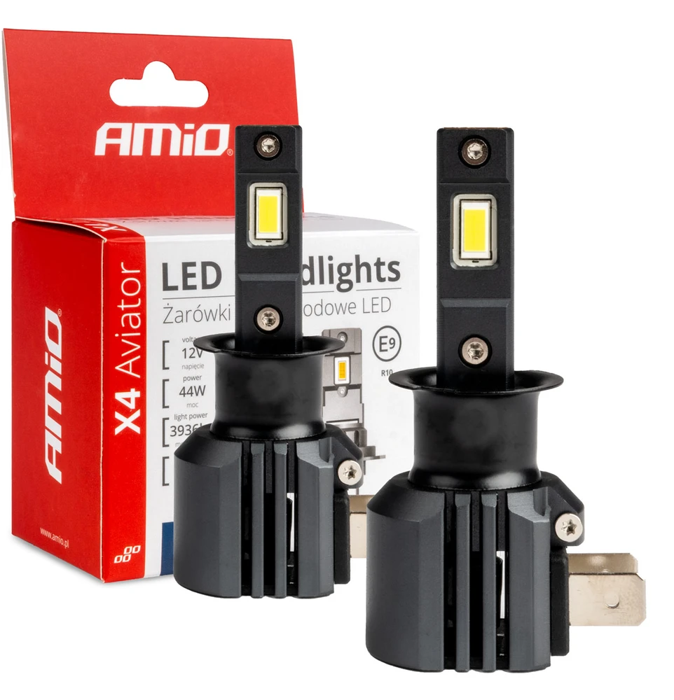 LED žibintų lemputės X4-series AVIATOR H3 6500K max 44W AMIO-03762