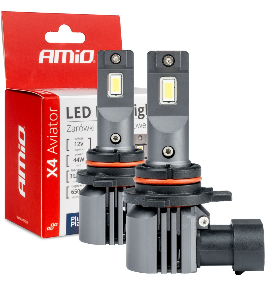 LED žibintų lemputės X4-series AVIATOR HIR2 9012 6500K max 44W AMIO-03768