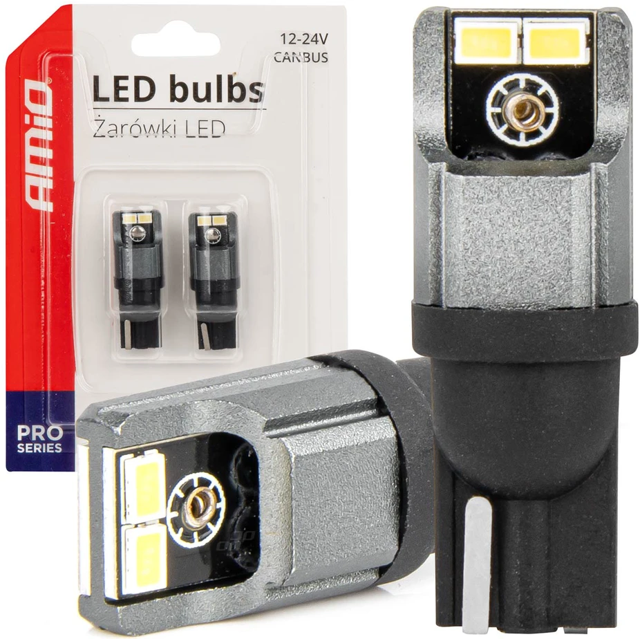 LED lemputės Canbus 3020 4SMD T10 W5W W10W 12V 24V amio-03717